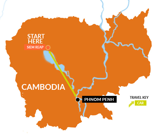 Cambodia Hotspots Tour Map