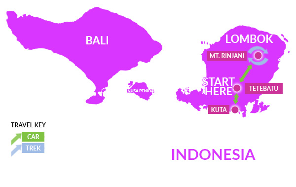 Lombok Tour Map