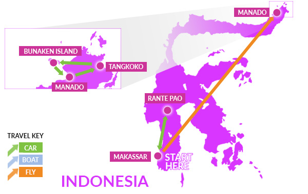 Sulawesi Tour Map