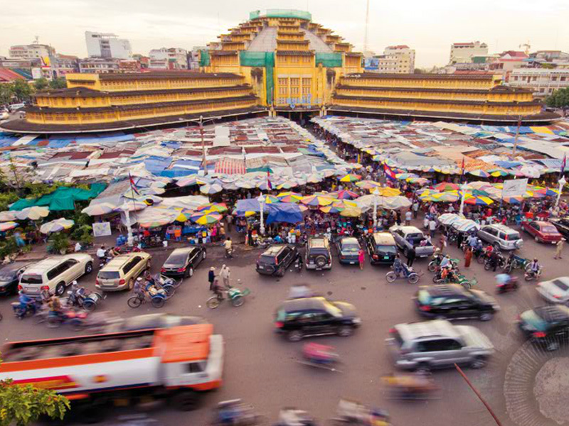 Psar Thmei central market in Phnom Penh, Cambodia