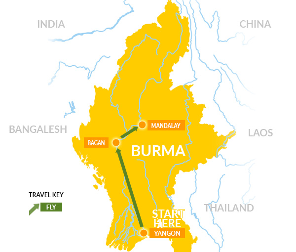 Myanmar express Tour Map