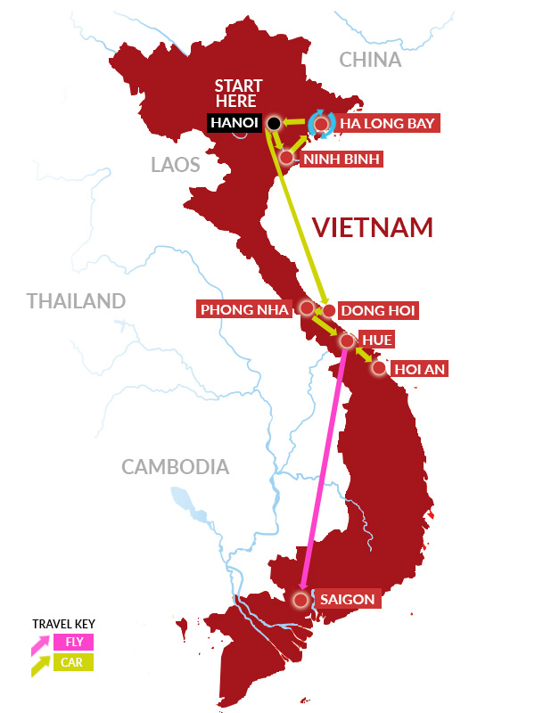 Discover Vietnam Tour Map