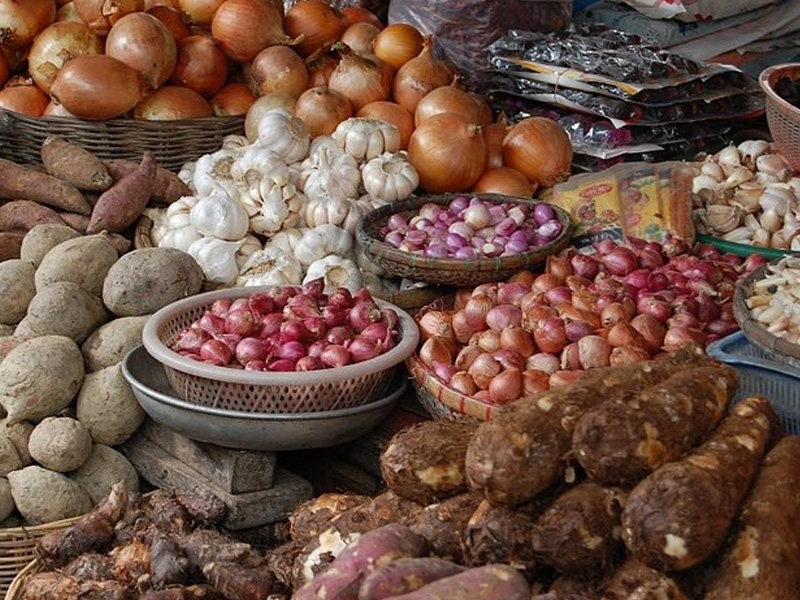 Assortment of vegetables at a local market