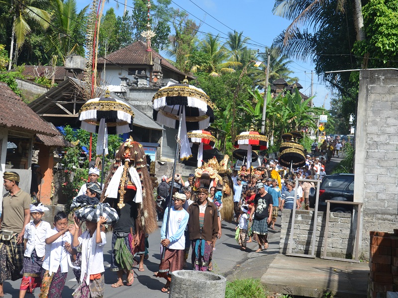 Parade taking place in Ubud