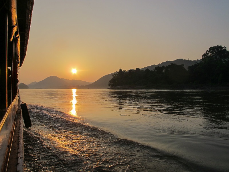 Sun setting on the Nam Tha river
