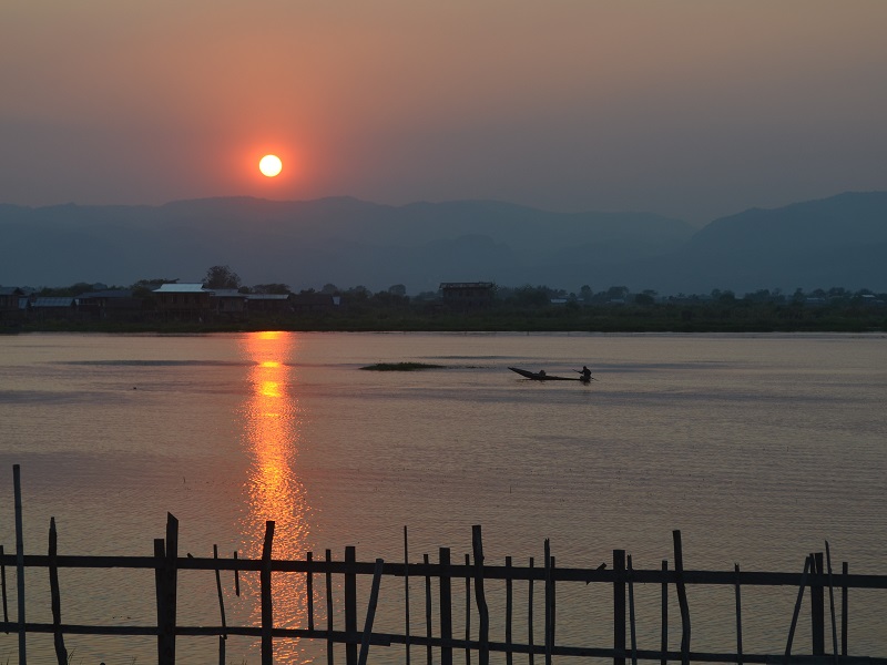 Sunset over Inle Lake