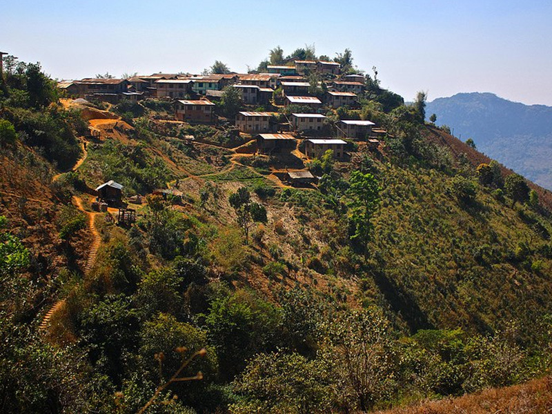 Hills village. Kalaw Myanmar. Kalaw Inle Trek. Kalaw.