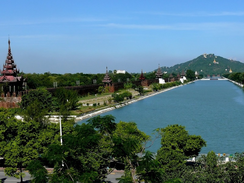 View of Mandalay Hill from Mandalay Palace