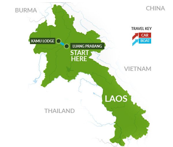 Map of cultural laos tour