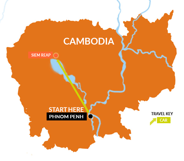 Cultural Cambodia Tour Map