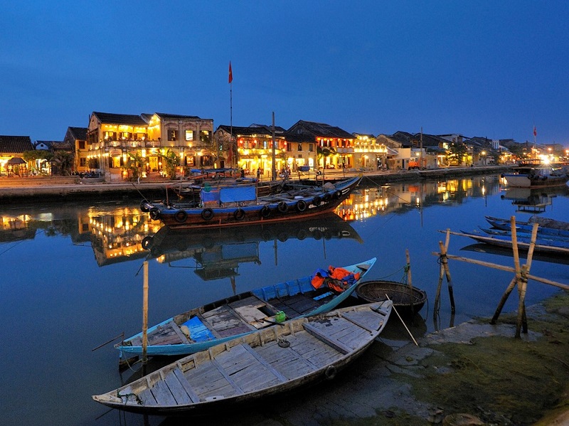 The scenic riverside of Hoi An