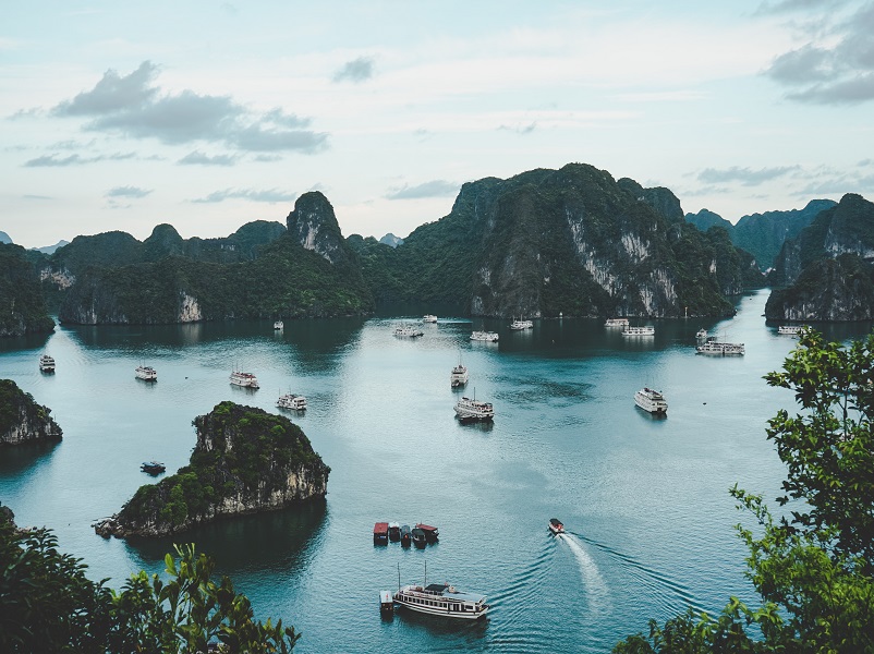 Arial view of Ha Long Bay