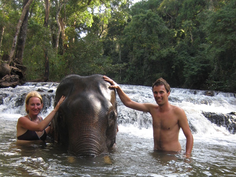 Bathing with the Elephants 